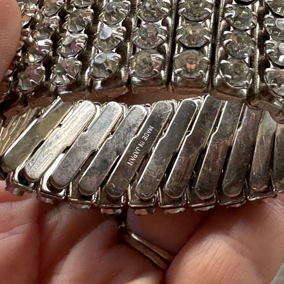 vintage rhinestone expansion (stretch) bracelet Japan - Picture 6 of 7